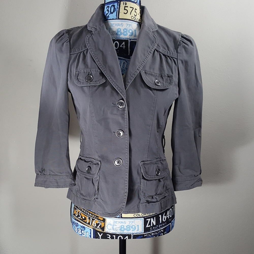 Loft cargo grey 3/4 sleeve jacket